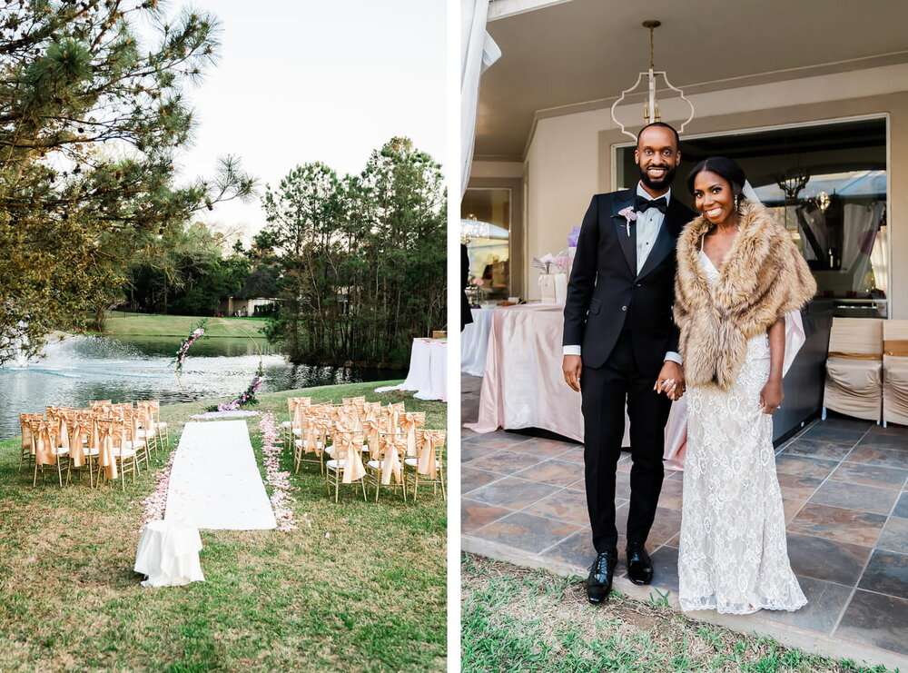 Kingswood TX Wedding- Private Residence- Pharris Photography- Ceremony- Tiffany + Tyrone- Details- The alter