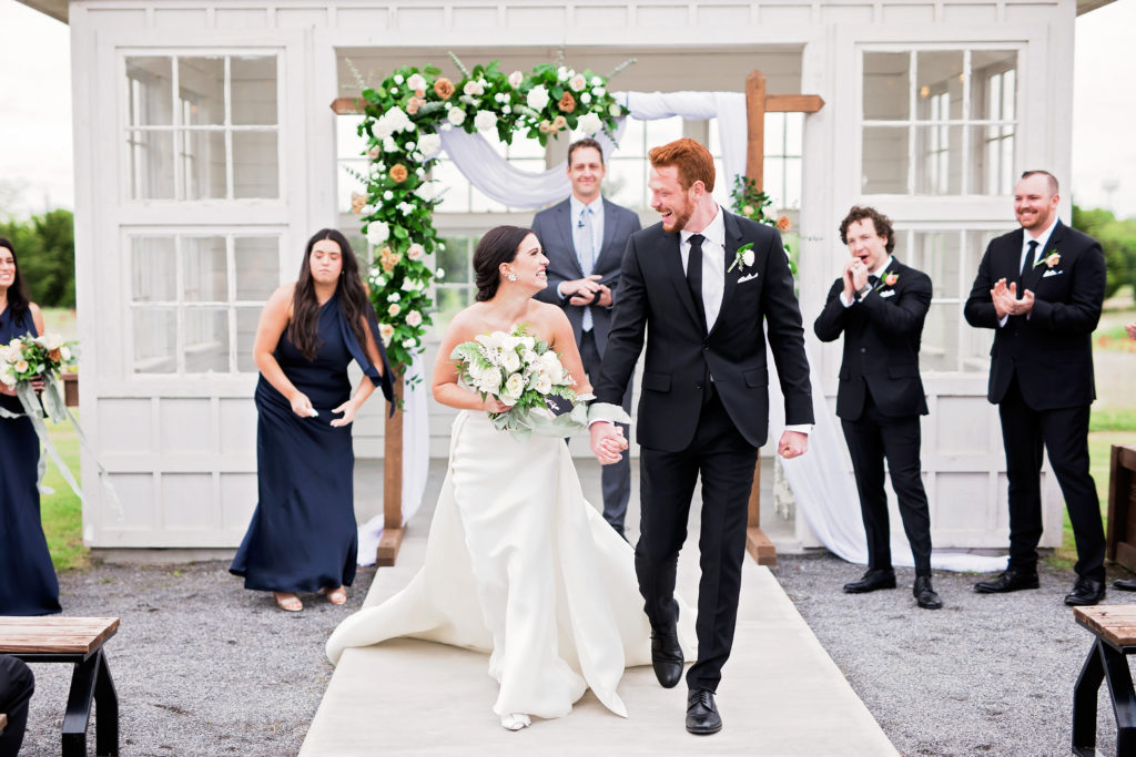 Dallas Texas Wedding- Davis & Grey Farms- Pharris Photography- The Ceremony- Meredith + Kolby- Walking down