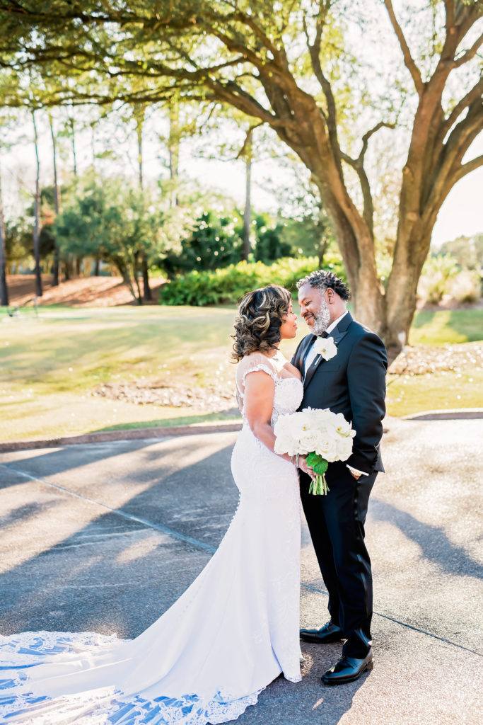 Bride and Groom Portrait Shots at wedding venue Texas Royal Oak Country Club 