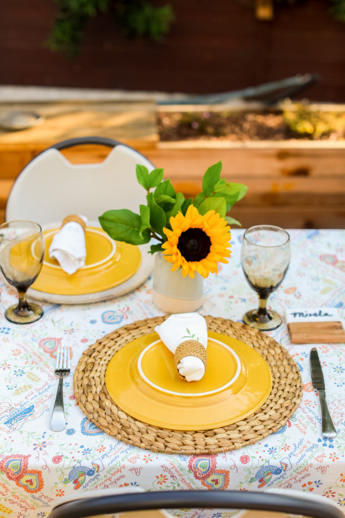 Baby shower table setting inspiration sunflower los angelos california home
