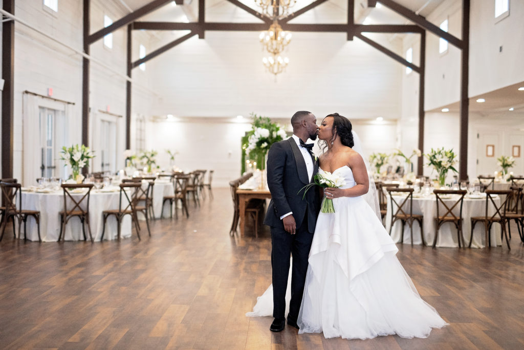 Black bride and groom classy houston TX indoor wedding Hightpointe Estates