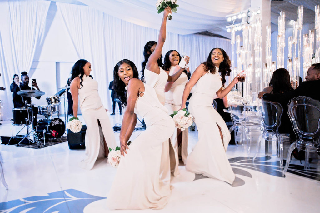 Houston Texas wedding reception dancing photographer bridesmaids candid 