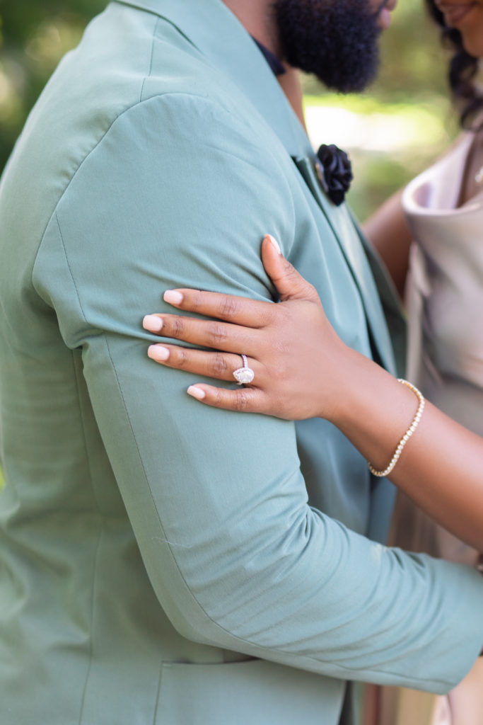 ring detail in engagement photo shoot 